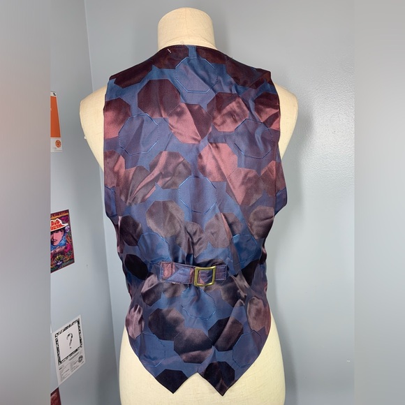 Leather Vest teal Reversible Country core Cottage core Vest - Picture 15 of 15